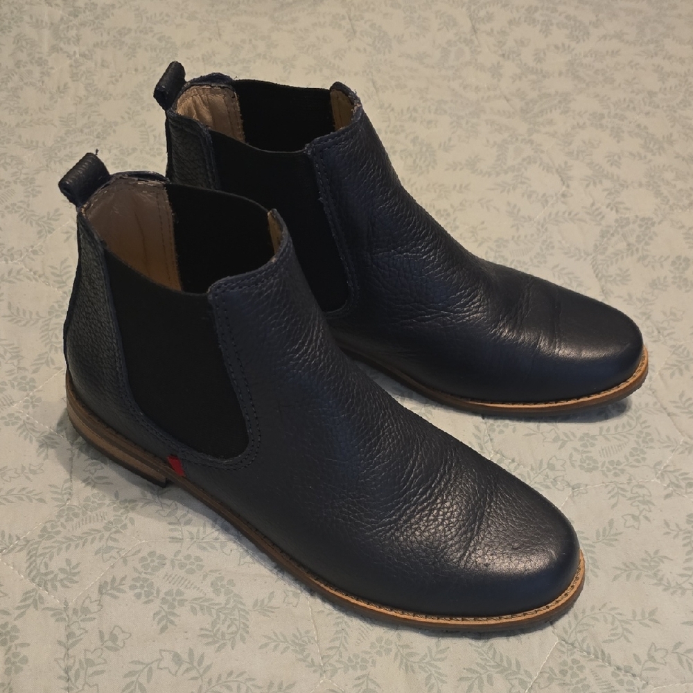 Marc Joseph Kids Navy Leather Boots